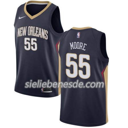 Herren NBA New Orleans Pelicans Trikot ETwaun Moore 55 Nike 2017-18 marineblau Swingman